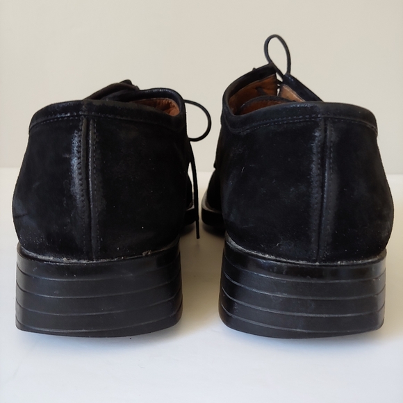 Cesare Paciotti Suede Lace Up Oxfords Loafers Black Size 7 - Picture 9 of 16